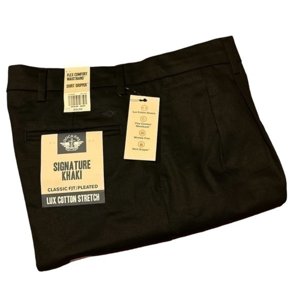 DOCKERS Men's Classic Fit Signature Khaki Lux Cotton Stretch Pants-l - Pleated
